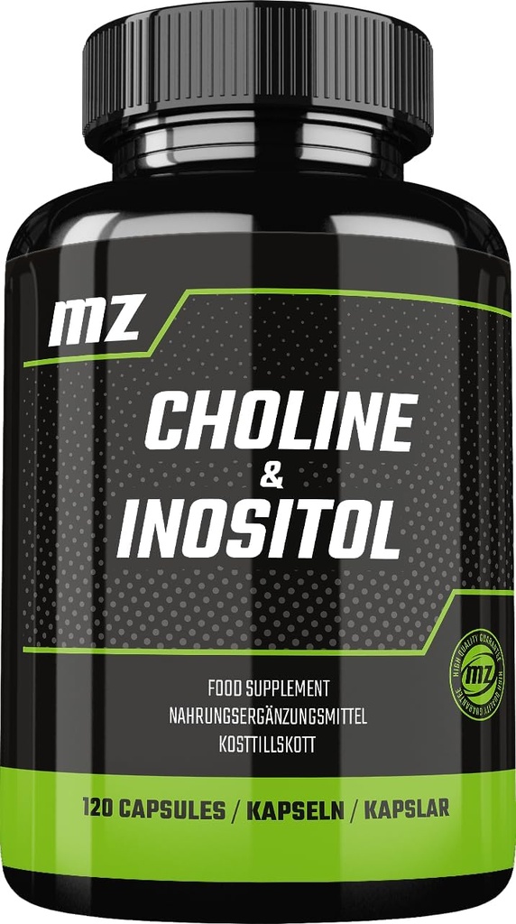 Koliin ja inositool 1200 mg ühe serveerimise kohta - 120 kapslit - 2 kuud pakkumine - toidulisand meeleselguse ja lõõgastumise toetamiseks - MZ