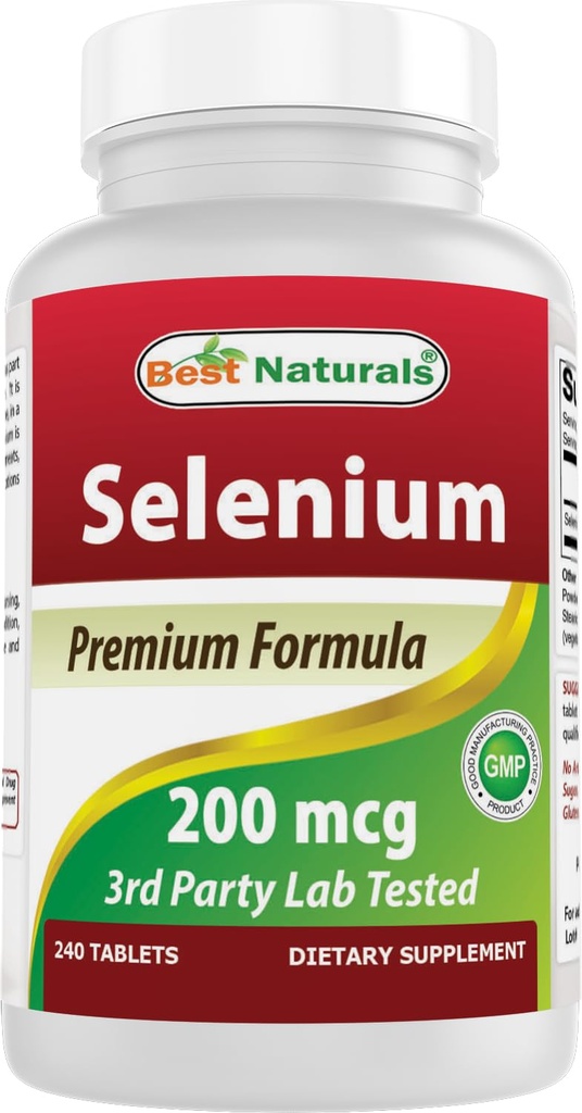 Parim Naturals Selenium 200 mcg täiendus, 240 Count