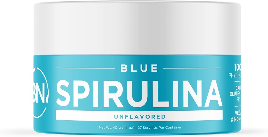 Blue Spirulina Pulber Orgaaniline - USDA sertifitseeritud - Toortoitaine tihenemine üle 70% valgu serveerimise kohta - Puhas allikas Vegan Valk - Superfood - Rikas vitamiine ja mineraale