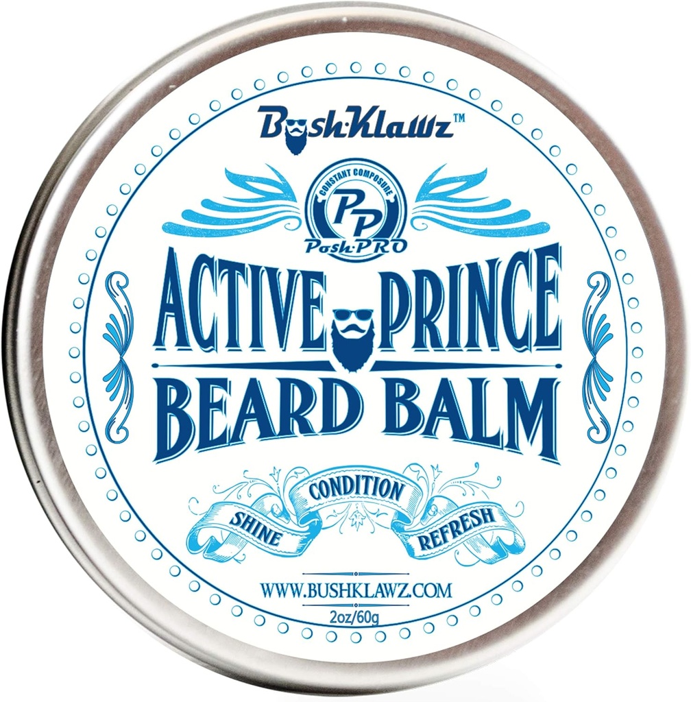 BushKlawz Beard Balm Leave-in Conditioner, 2 oz - aktiivne printsi lõhn - parim konditsioneer meeste habemele ja kinkimisele