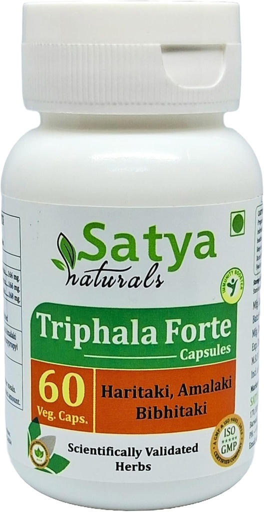 Triphala Forte Capsules 500 mg. 60 Veg. Kapsel | Amalaki, Haritaki, Bibhitaki Extract Kapslid meestele ja naistele | Ayurveda Taimne täiendus/ õiguskaitsevahendid | 10: 1 Forte (1 pudel 60 kapslit)