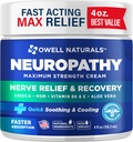 Owell Naturals Neuropaatia Närvi reljeefkreem, maksimaalne tugevus, rasvatu, looduslikud koostisosad Arnica, Aloe Vera, MSM, vitamiin B6 jalgadele, kätele, jalgadele, varvastele Ebamugavus, 4 Fl Oz (pakk 1)