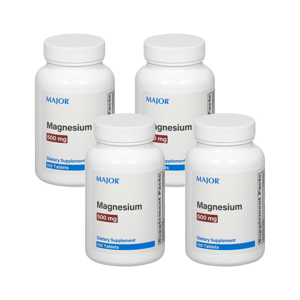 Major Magneesium 500mg - Magneesiumoksiidi tabletid - Toidulisand - 100 Loe (4 Pack)