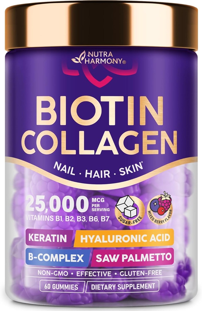 NUTRAHARMONY Biotiin kollageenkummid - 60 krahv
