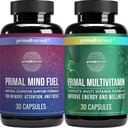 Primal Harvest Primal Mind Fuel & Multivitamiini toidulisandid naistele ja meestele Multivitamiini kapslid ja Mind Fuel Pills Bundle