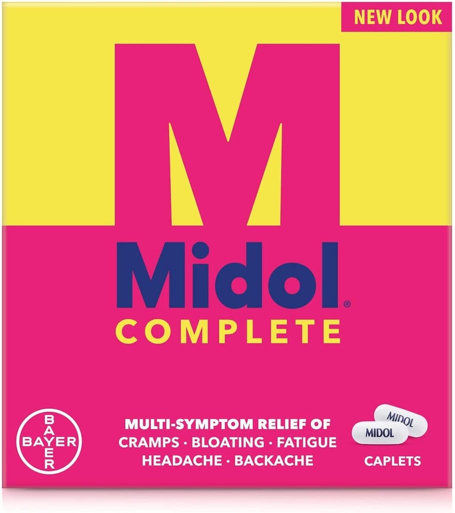 Midol Complete Caplets, 24-Count (pakk 2), Pakend võib erineda