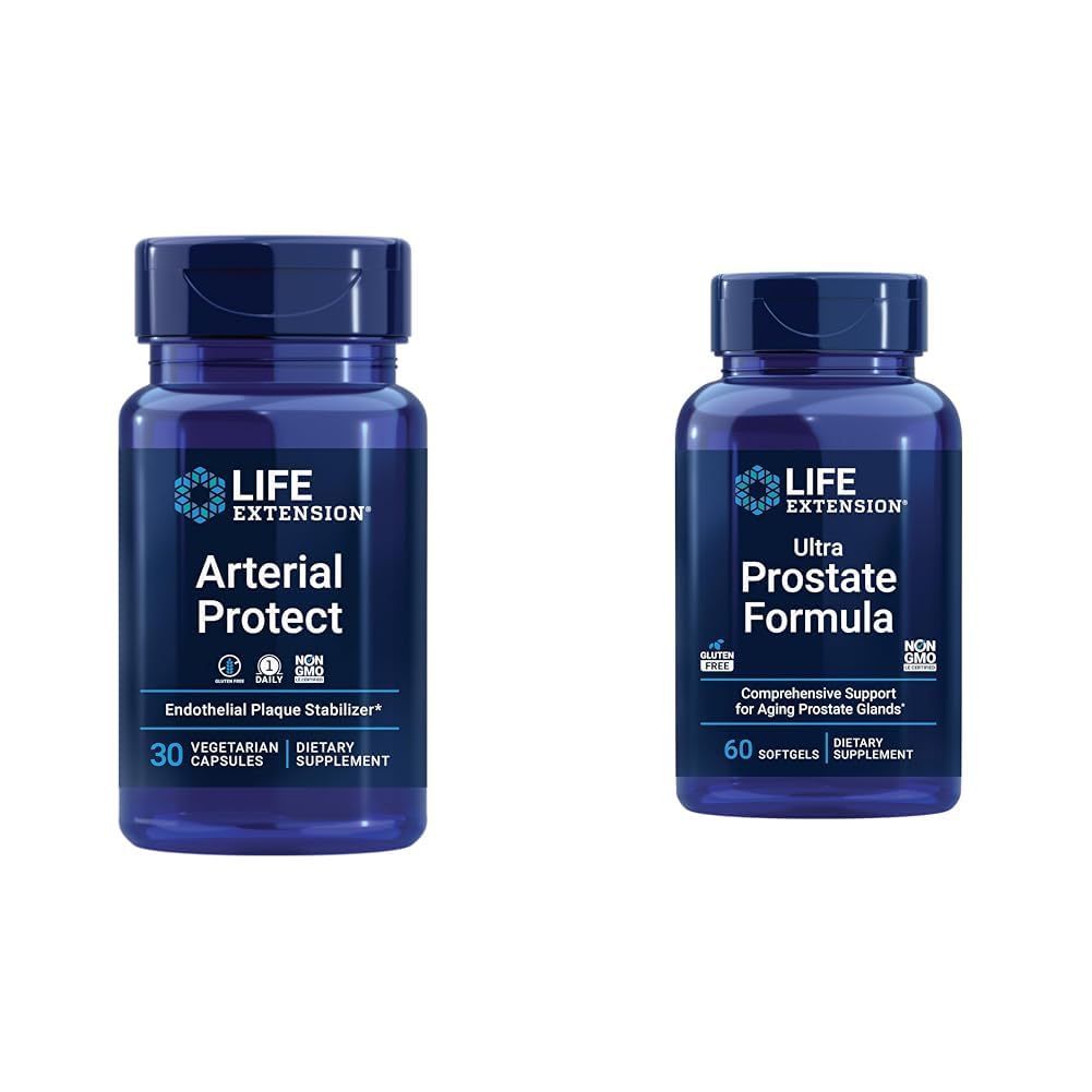 Elu pikendamine Arterial Protect - vererõhu täiendus südame tervisele ja Ultra eesnäärme valem, Saw Palmetto meestele, pügeum, nõelamine Nõgese juur, lükopeen