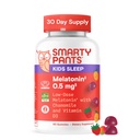 SmartyPants Kids Sleep Gummies Supplement with Melatonin 0.5mg: Chamomile & Vitamin D3, Sleep Aid, Strawberry Mango Flavor, 60 Count