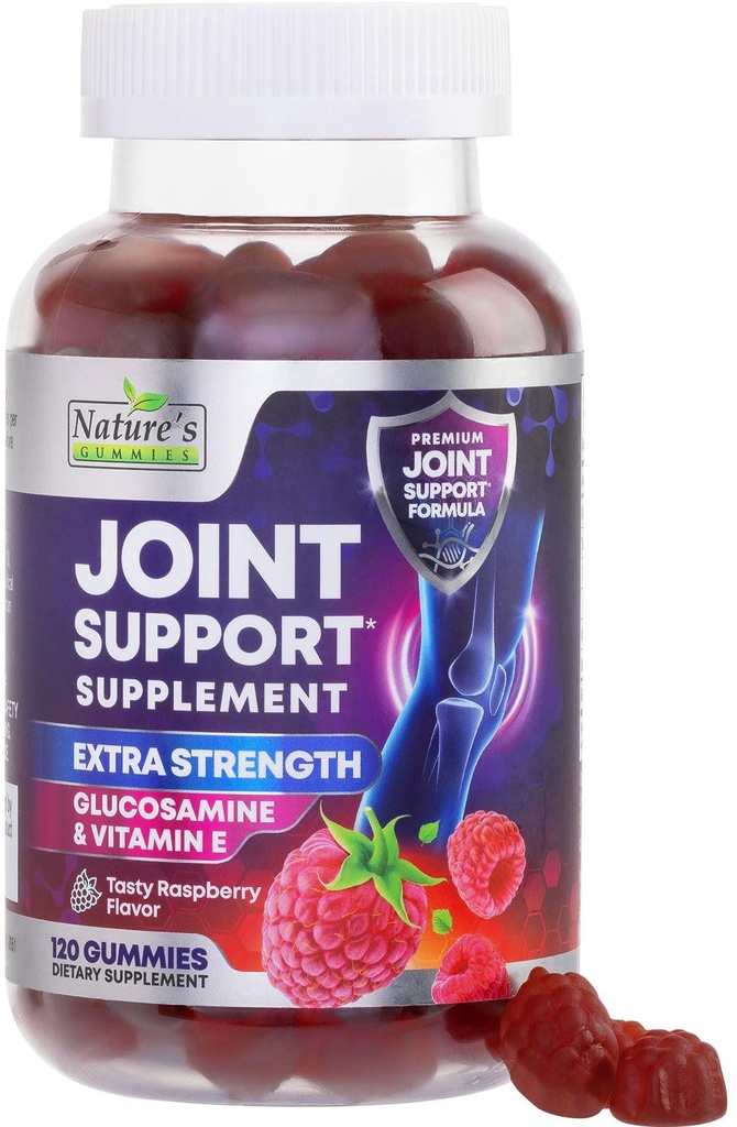 Ühine tugi täiendada - ekstra tugevusega glükoosamiinkummi toetab liigeseid Tervis ja paindlikkus selja, põlved, käed - looduslik E-vitamiini immuuntoetus - parimad kummikud naistele ja meestele - 120 kummikut