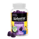 Airborne Elderberry + tsink ja C-vitamiini kummid täiskasvanutele, immuuntoetus D-vitamiini ja tsink kummid võimsate antioksüdantsete vitamiinidega C D & E - 50 Gummies, Elderberry Maitse