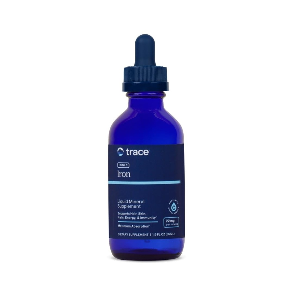 Jälgimine Mineraalid Ioonne raud 22 mg - toidulisand immuunsüsteemi tervise ja energia toetamiseks - Vedel ioonjälje mineraalne lisand raud(II)sulfaadiga - 1,9 fl oz (umbes 46 serveerimist)