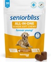 Vetnique Seniorbliss Senior Dog Multivitamiinid Glükoosamiini, Omega 3 Kalaõli ja Probiootikumid - Koerte liigeste, seedetrakti ja immuunsüsteemi toetamine optimaalse tervise jaoks (All-in-One Daily Vitamin, 30 Ct)