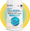 AURA VERISOL® Bioactive Collagen Peptides® pulber patenteeritud NAD+ & ATP võimendajatega, täiustatud rakkude noorendamise süsteem, tervislik vananemine ja DNA parandamine, maitsestamata, valmistatud Kanadas, 31 serveerimist.