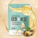 VivoNu Vitamiin D3 K2 10000 RÜ koos MK7-300 Neitsi Kookosõli Softgels, 2 in 1 Vitamiin D & K kompleks | Vitamiin D3 con K2 ((1Bag)