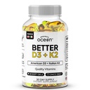 Orgaanika Ookean Parem D3 + K2-100% Orgaaniline VIT D3 ja K2 Toidulisandid Maksimaalse Biosaadavusega - Toetab Luutihedust, Kaltsiumi Tasakaalu, Immuunsust & Mood - 1-Pack, 30-Day Supply