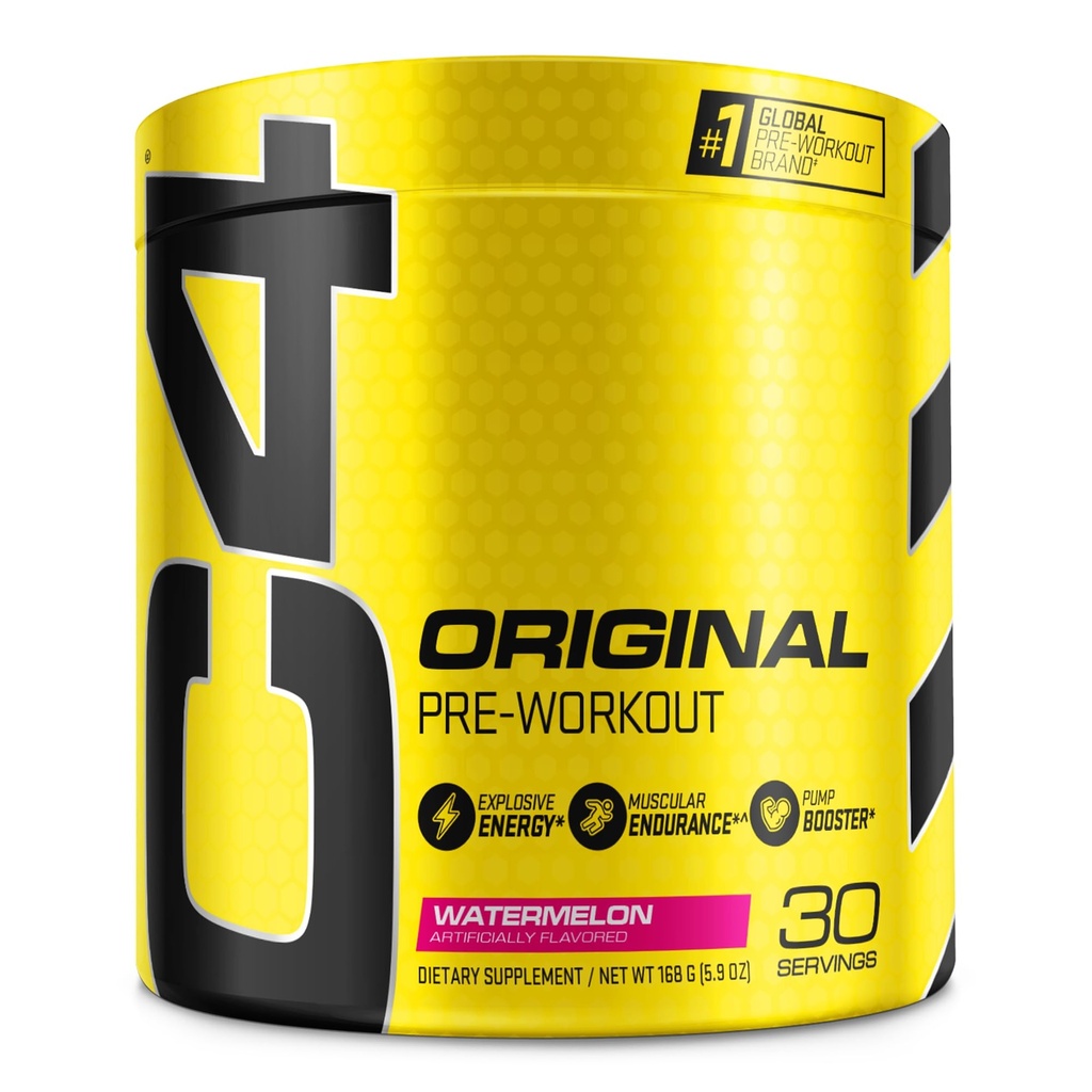 C4 Originaalne Pre Workout Pulber Arbuus Suhkur Tasuta Preworkout Energialisa meestele ja naistele 150mg Kofeiin + Beeta-alaniin + Kreatiin 30 Servings