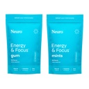 Neuro Energy & Focus Bundle - piparmündi nootroopne kummi (90ct) + rahapajad (90ct), looduslik kofeiin, L-Theanine, B12 + B6, suhkruvaba aju toetus selgusele ja energiale