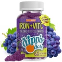 Vital+Boon – Raud C-vitamiini ja B12-kummidega (60 Count) Vital for Red Blood Cell Formation | Gum Drop Viinamarjad Real Pectin Fruit Chew Supplements | Vegan, Non-GMO, Gluteenivaba & želatiin Free