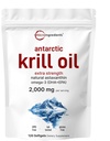 Mikrokoostisosad Antarktika krillõli lisand, 2000 mg per Serving, 120 softgels, kolmekordne tugevus, rikas Omega-3s EPA, DHA ja looduslik astaksantiin, toetab immuunsüsteemi ja aju tervist