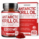 Antarktika krillõli täiendus (2000mg per Serving, 60 Softgels) Krillõli Omega 3 toidulisandeid EPA, DHA ja astaksantiin - Premium fosfolipiid täiskasvanutele - Kolmanda osapoole testitud, mitte-GMO ja USA Made