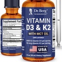 Dr Berg D3-vitamiini maksimaalne tugevus K2 Vedelad tilgad MCT-õliga - 5000 RÜ D3-vitamiini K2-ga - toetab tugevaid luid, südant, energiat, immuunsust ja üldist elujõudu * - maitsestamata 1 Fl Oz