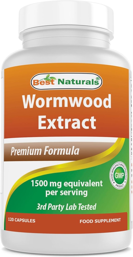 Best Naturals Wormwood Extract 1500 mg Equaivalentne Serving-120 kapslit. Gluteenivaba, muu kui GMO