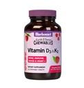 Bluebonnet Nutrition Vitamiin D3 & K2 EarthSweet närimistabletid, immuunsuse, meeleolu ja südame tervise jaoks *, sojavaba, gluteenivaba, mitte-GMO, Kosher Dairy, 60 Vaarika maitsega närimistabletti, 60 serveerimist