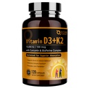 LOODUS TARGET Vitamiin D3 K2, suure tugevusega 10000 IU D3, 100 mcg K2(MK-7) täiendus MCT-ga, kõige imenduvam Sünergia valem, toetab luu, kaltsiumi ja immuunsüsteemi tervist, 120 kapslit