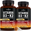 NEW AGE D3-vitamiin 5000 RÜ + K2 MK-7 100 mcg - 2-in-1 luu, immuunsüsteemi ja südame tugi, lihtne neelata, mitte-GMO - 120 kapslit