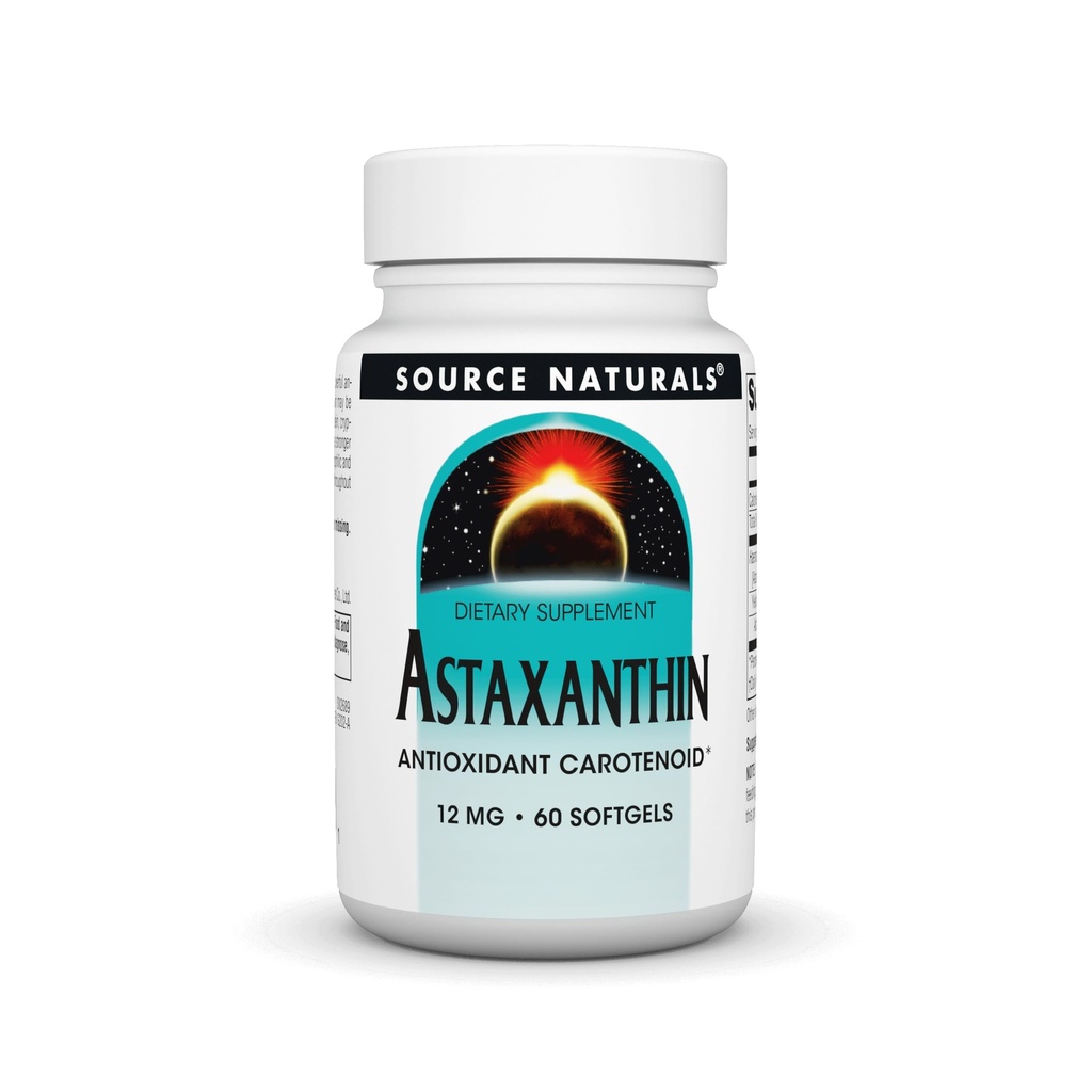 Allikas Looduslik Astaksantiin, antioksüdant karotenoid, 12 mg - 60 Softgels