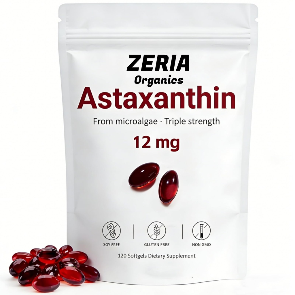 Astaksantiin 12mg, looduslik astaksantiin täiendab vetikaid, 120 softgeeli 4-kuuline pakkumine