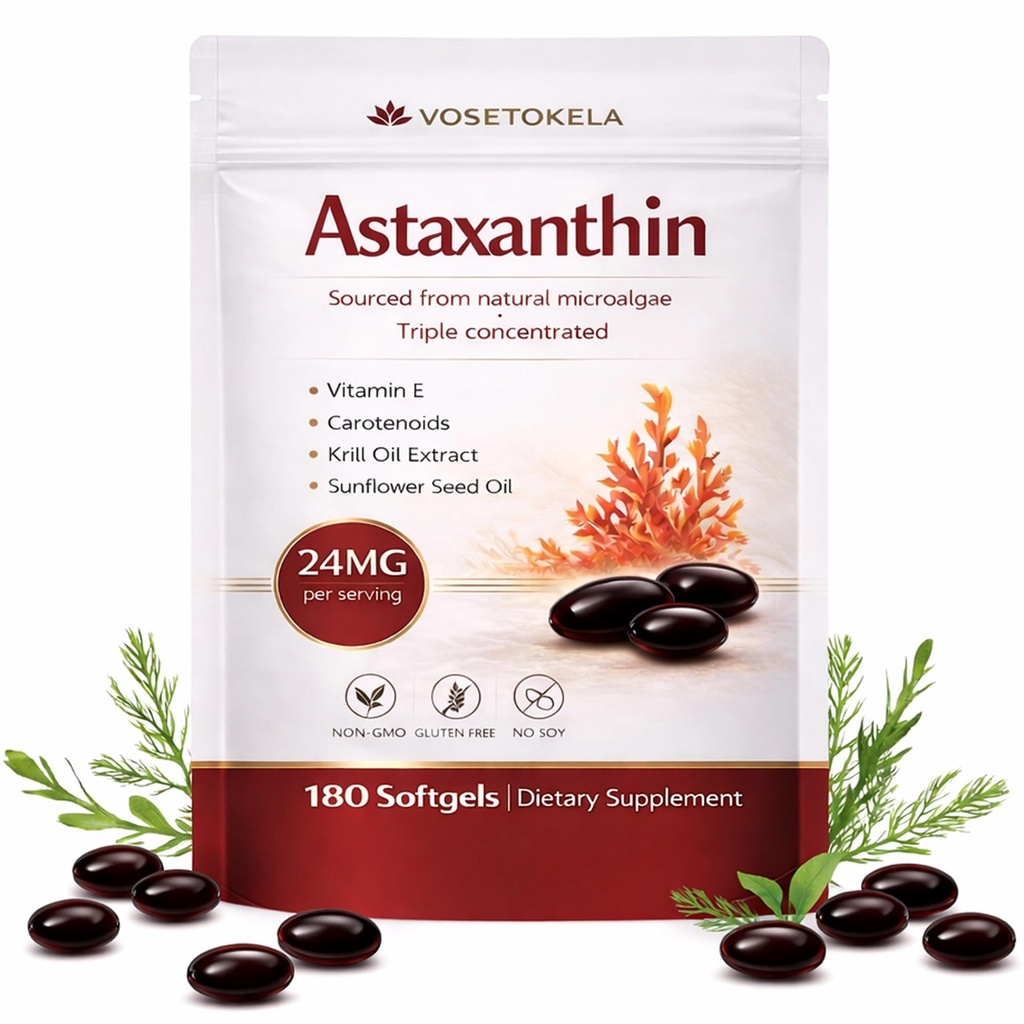 Astaksantiin Toidulisandid, Astaksantiin Antioksüdandid Kapslid, 180 Softgels, 24mg Iga, 6 kuu tarne, alates Mikrovetikad, Gluteenivaba, Non-GMO, toetab tervislikku, tasakaalustatud elustiili