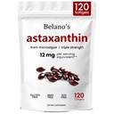Belano astaksantiini 12mg, Astaksantiin Softgels, Premium Astaksantiini Antioksüdandi Lisa | Tervise ja Energia Toetus, Mitte-GMO, Vegan- Sõbralik & Gluteenivaba - 120 Softgels (1 kott)