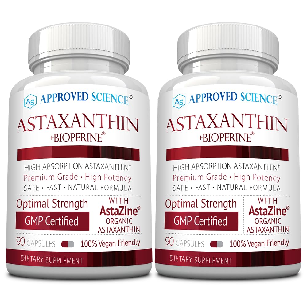 Heakskiidetud Teadus® Astaksantiin 12 mg - ekstra tugevusega antioksüdant - toetab südant, silmi, nahka - 180 vegankapslit - 6 kuu pakkumine