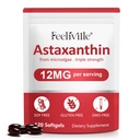 Astaksantiin 12mg (120 Softgels) - Premium Astaksanthin Antioksüdant Toidulisandid - Toetab Silma, Siseringlust, Immuunsüsteemi Ja Naha Tervist - Värsked Mikrovetikad Allikas - Mitte-GMO & Ei Gluteeni