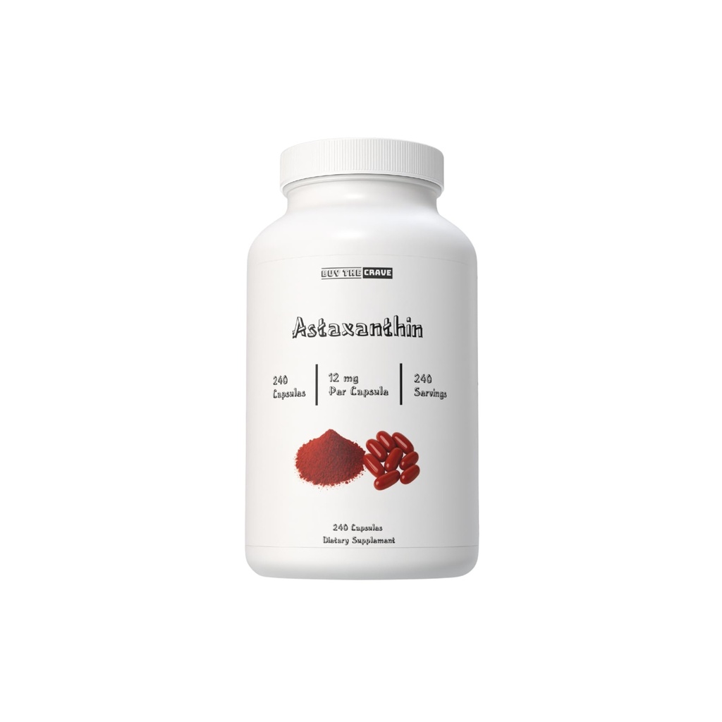 Astaksantiin 12mg Iga kapsel, ekstra tugevus - astaksantiin Toidulisandid, Antioksüdant Allikas - Gluteenivaba, 240 loend, 120 portsjonit