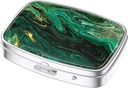 Nipichsha Pill Box, Small Pill Case Purse & Tasku, Cute Travel Medicine Korraldaja, Portable Medicine Container hoida vitamiine, ravimeid, kalaõli & Supplement, Green Ocean Marble