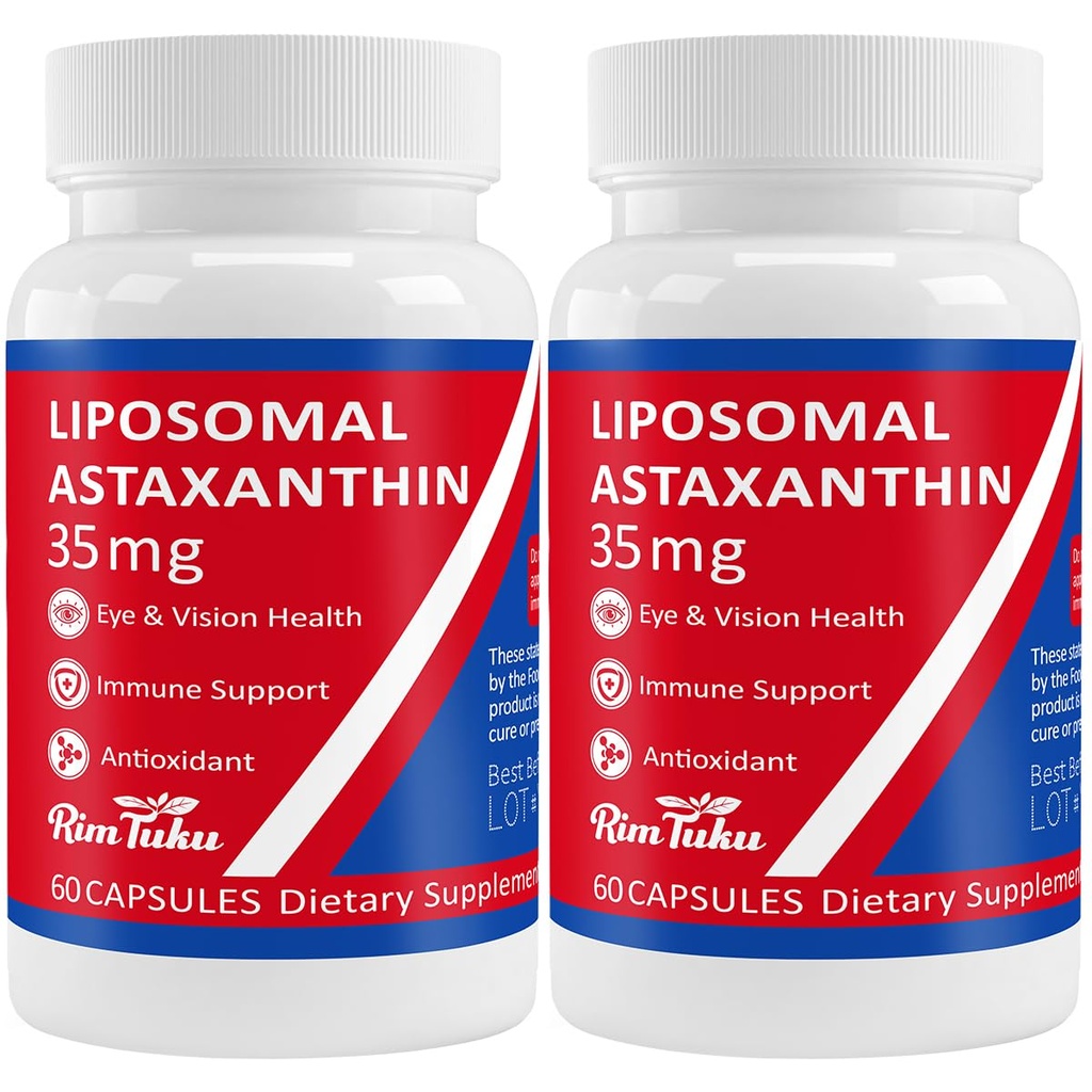 35 mg liposomaalne astaksantiini lisand - võimas antioksüdantide toetus nahale, liigestele ja silmadele - looduslik vananemisvastane valem puhta astaksantiiniga - vegan, mitte-GMO, 120 kapslit