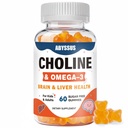 ABYSSUS Koliinikummid lastele ja täiskasvanutele, Suhkruvabad Koliini Bitartraadilisandid Algal Omega-3 DHA EPA & Active B6 B12, Brain & Maks Support, Vegan, 60 Count