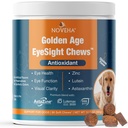 NOVEHA silmade täiendus koertele (90 närimist) - nägemise toetamine luteiini + C-vitamiini ja astaksantiini antioksüdantidega - koerte vitamiinid silmadele + kalaõli oomega 3 EPA - valmistatud USAs