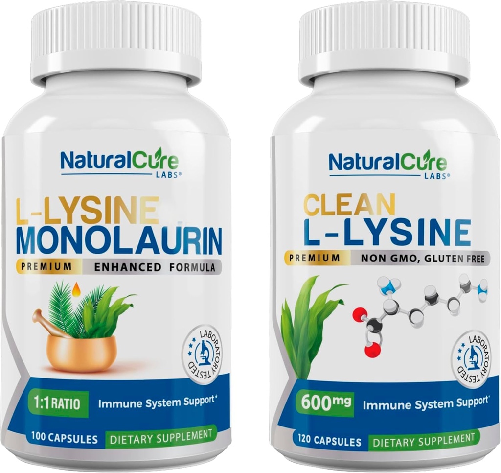 Natural Cure Labs Bundle: L-lüsiin + monolauriin + puhas L-lüsiin