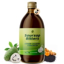 Soursop Bitters Vedelik seedetrakti tervise jaoks,Gut Detox & Clean, Antioxidant, Immune Support,Skin Health-Pure 15 Herb Guanabana tee musta seemnega,Moringa & Turmeric, 98% kõrge imendumine, Non-GMO 16 fl oz