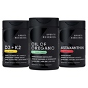 Sport Research® Antioksüdandi tugipakend - Oregano 9500mg õli + D3-vitamiin K2 5000iu + kolmekordne tugevus astaksantiin
