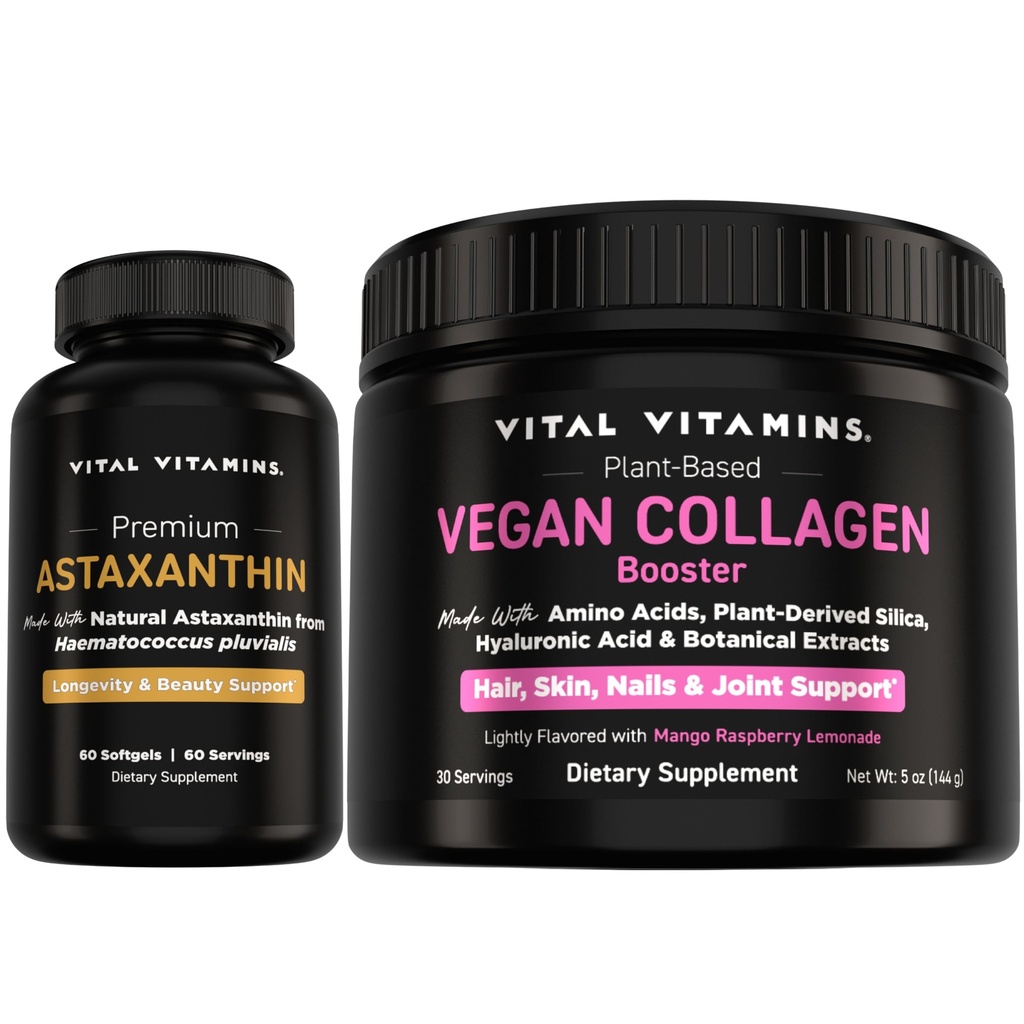 Vitamiinid Astaksantiin + vegan kollageeni võimendaja pulber