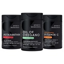 Sport Research® Antioksüdandi tugipakend - Oregano 9500mg õli + kolmekordne tugevus Astaksantiin 12mg + Liposomaalne C-vitamiini lisa 1000 mg