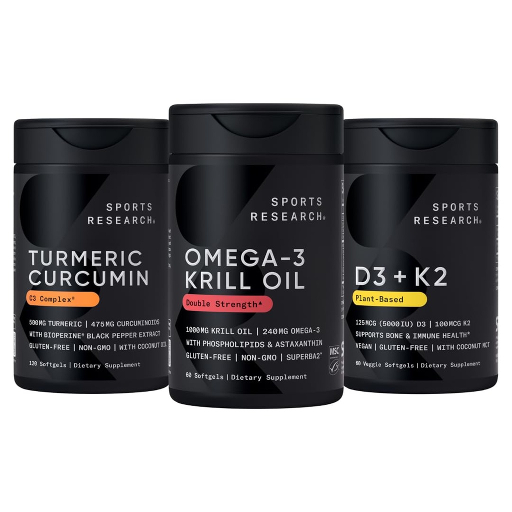 Spordiuuringud Antarktika krillõli Omega 3 1000 mg (koos fosfolipiidide, koliini ja astaksantiiniga), kurkum C3 kompleks (koos bioperiini musta pipar & kookosõliga)