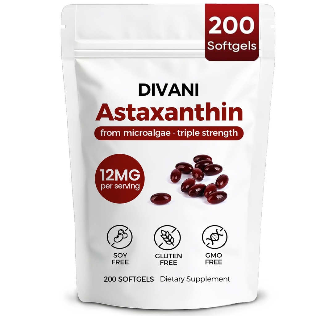 Divani astaksantiin, looduslik astaksantiin, mitte-GMO, gluteenivaba, sojavaba, igapäevane silm, nahatoetus (1)
