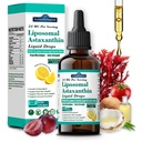 Liposomaalne astaksantiin 24mg Vedelad tilgad, 11-in-1 antioksüdant MCT õli, lükopeen ja orgaaniline kookosõli, värske mikrovetikate allikas, toetab silma liigese tervist naistele ja meestele, sidruni maitsed