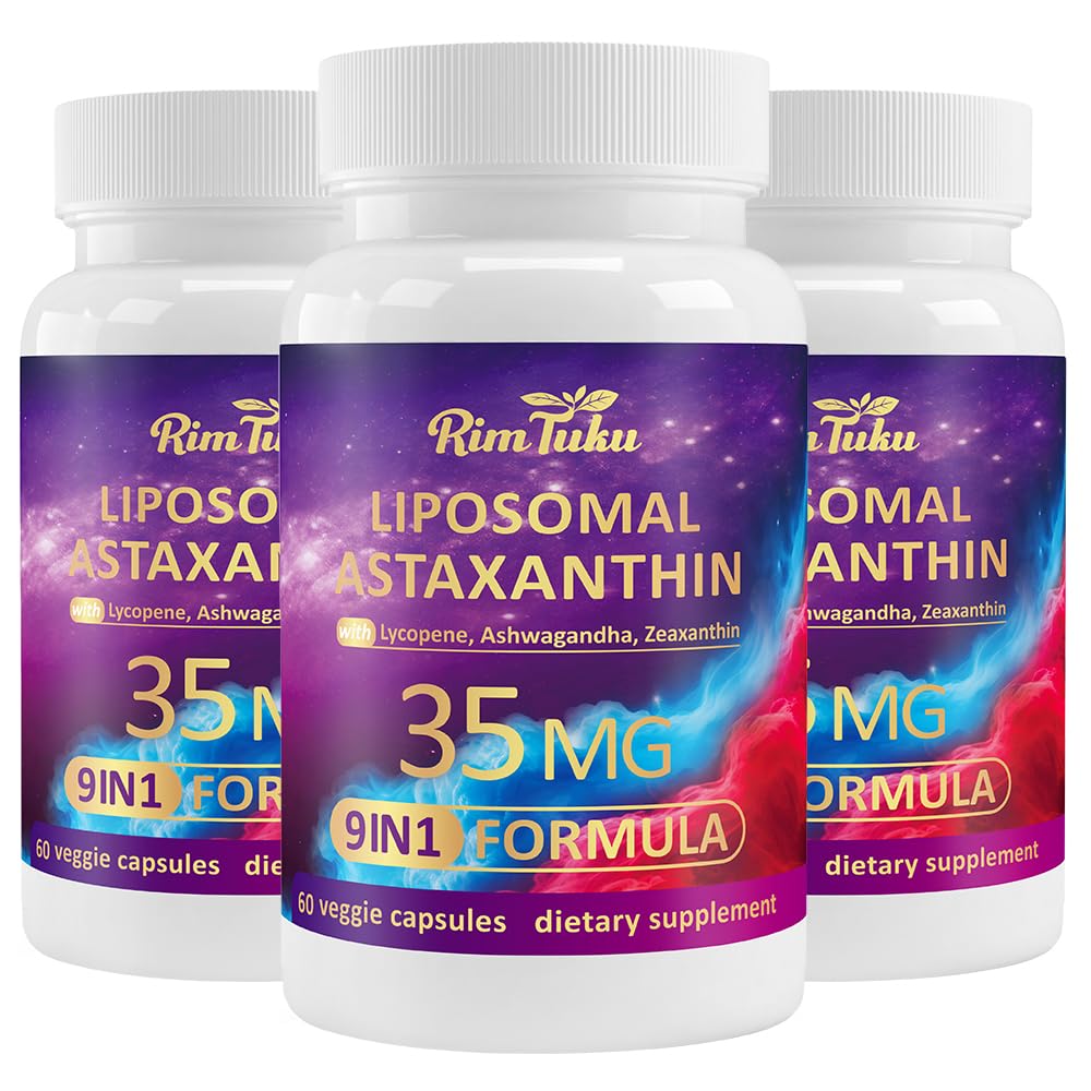 Liposomaalne astaksantiini täienduskompleks 9-in-1 ashwagandha, lükopeeni, Zeaksantiin, antioksüdantide täienduse tugisilma, naha ja liigeste tervise, 180 kapslit