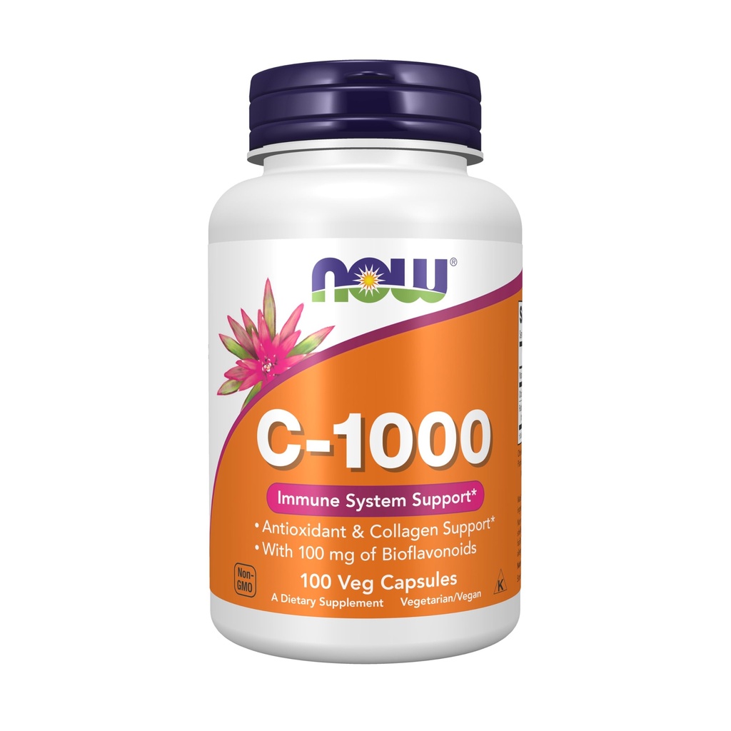 NOW Toidulisandid, vitamiin C-1,000 koos 100 mg bioflavonoididega, antioksüdantide kaitse *, 100 Veg kapslit
